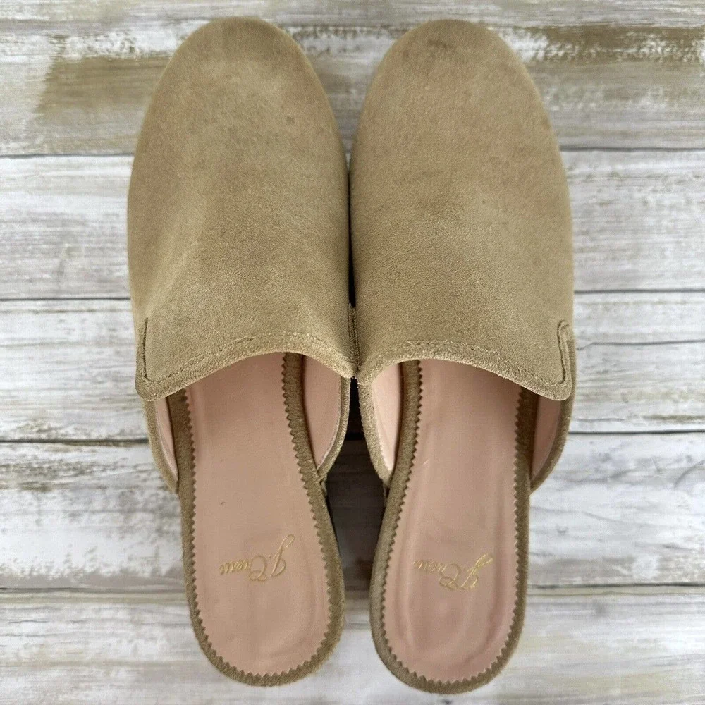 J.CREW Suede Leather Slip on‎ Clogs Studded Desert Sand Beige Women Size 9 Y2K - Picture 7 of 13